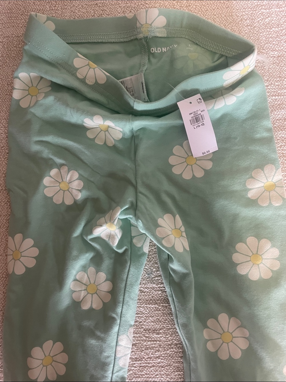 Old Navy Mint Green Daisy Print Leggings